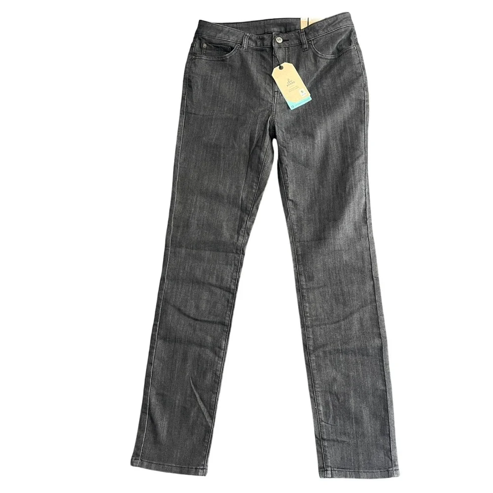 NWT Prana Women's 10 REG‎ Kayla High Rise Jeans Denim Solid Organic Stretch Gray